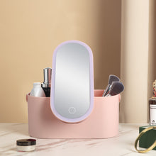 Load image into Gallery viewer, Storage Box LED Makeup Mirror Portable Portable Travel Makeup Organizer Carrying Box With Mirror LED