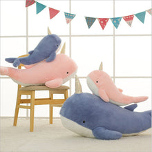 Load image into Gallery viewer, Narwhal pillow is soft and cute