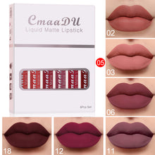 Load image into Gallery viewer, 6 Boxes Of Matte Non-stick Cup Waterproof Lipstick Long Lasting Lip Gloss