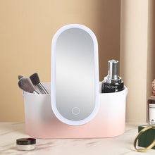 Load image into Gallery viewer, Storage Box LED Makeup Mirror Portable Portable Travel Makeup Organizer Carrying Box With Mirror LED