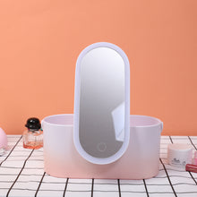 Load image into Gallery viewer, Storage Box LED Makeup Mirror Portable Portable Travel Makeup Organizer Carrying Box With Mirror LED