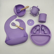 Load image into Gallery viewer, Children's Feeding Silicone Dinner Plate Set