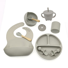 Load image into Gallery viewer, Children's Feeding Silicone Dinner Plate Set