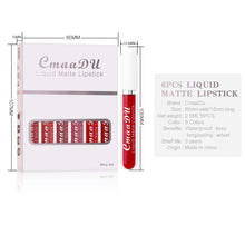 Load image into Gallery viewer, 6 Boxes Of Matte Non-stick Cup Waterproof Lipstick Long Lasting Lip Gloss