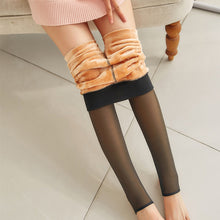 Load image into Gallery viewer, Fake Translucent Plus Size Leggings Fleece Lined Tights Fall And Winter Warm Fleece Pantyhose Women Fleece Lined Pantyhose Thermal Winter Tights