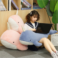 Load image into Gallery viewer, Narwhal pillow is soft and cute
