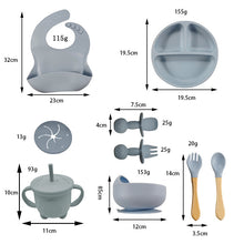 Load image into Gallery viewer, Children's Feeding Silicone Dinner Plate Set
