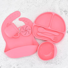 Load image into Gallery viewer, Food Grade Silicone Feeding Cutlery Set Children's Dinner Plate
