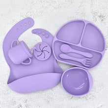 Load image into Gallery viewer, Food Grade Silicone Feeding Cutlery Set Children's Dinner Plate
