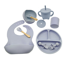 Load image into Gallery viewer, Children's Feeding Silicone Dinner Plate Set
