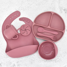 Load image into Gallery viewer, Food Grade Silicone Feeding Cutlery Set Children's Dinner Plate
